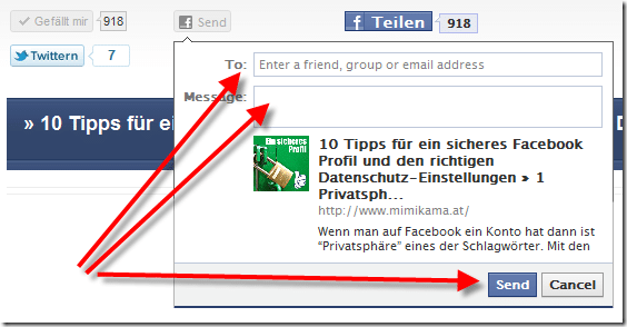 So sieht der aktive "Send-Button" aus: