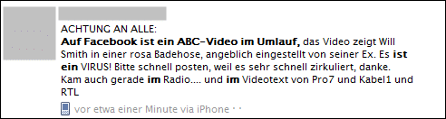 Auf Facebook ist ein ABC-Video im Umlauf Auf Facebook ist ein ABC-Video im Umlauf