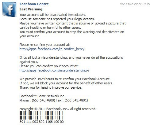 Last Warning / Facebook Centre