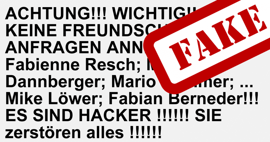 Facebook “Keine Freundschaftsanfragen annehmen von…”