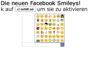 Warnung vor den: „Die neuen Facebook Smileys! Smileys aktivieren.“