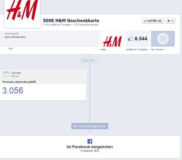 500€ H&M Geschenkkarte / Gutschein – mimikama.org