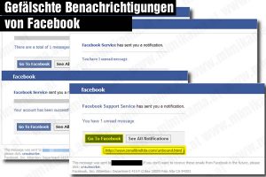 Gefälschte Benachrichtigungen von Facebook