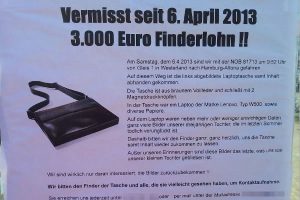 Kein Fake: Familie bietet 3.000 Euro Finderlohn für einen Laptop
