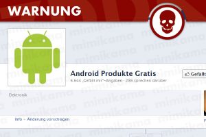 Facebook-Seite: „Android Produkte Gratis“
