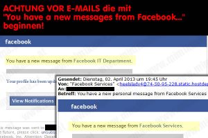Achtung vor: „You have a new direct message from Facebook …“