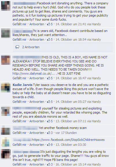 Help Burned Baby Alexandra - Nein Facebook spendet NICHT – mimikama.org Screenshot_4_1