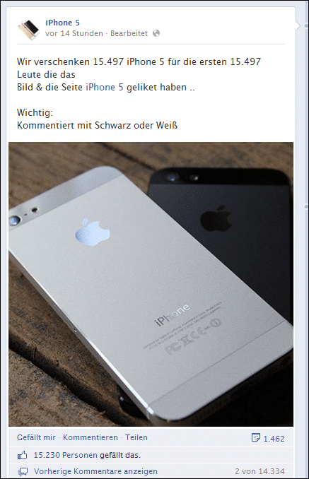 iPhone 5 Gewinnspiel