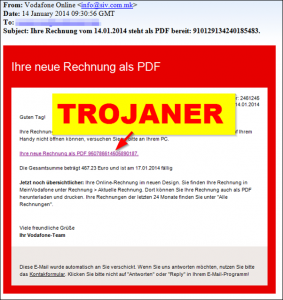 Trojaner-Warnung: Vodafone Online Rechnung
