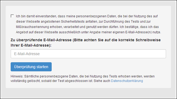 Screenshot: sicheheitstest.bsi.de “Hier können Sie überprüfen, ob Sie betroffen sind”
