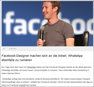 Machen sich Facebook-Designer an die Arbeit um WhatsApp zu ruinieren?