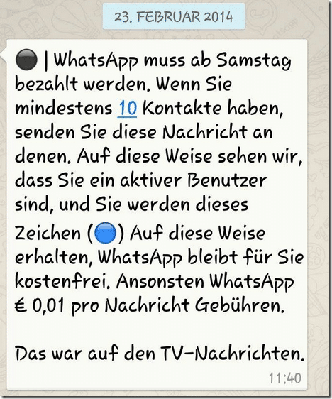 WhatsApp muss ab Samstag bezahlt werden.