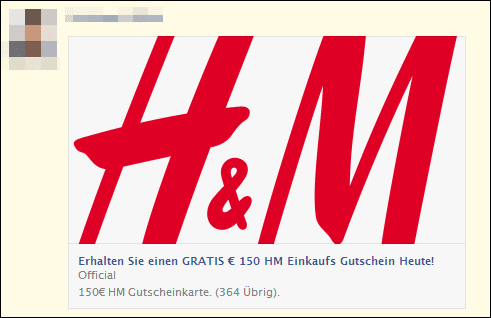 150€ H&M Gutscheinkarte