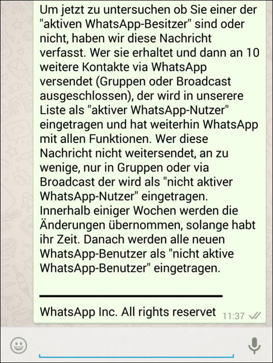 Liebe Benutzer von WhatsApp, wie einige von Ihnen vielleicht schon bemerkt haben, war das Erhalten von Nachrichten am 22.Februar nur teilweise oder nicht möglich. Grund dafür war, dass unsere Server überlastet waren