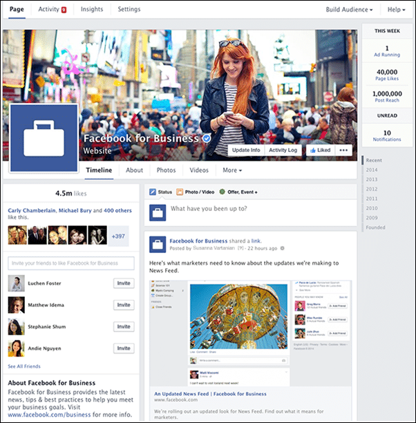 Neues Design der Facebook-SEITEN