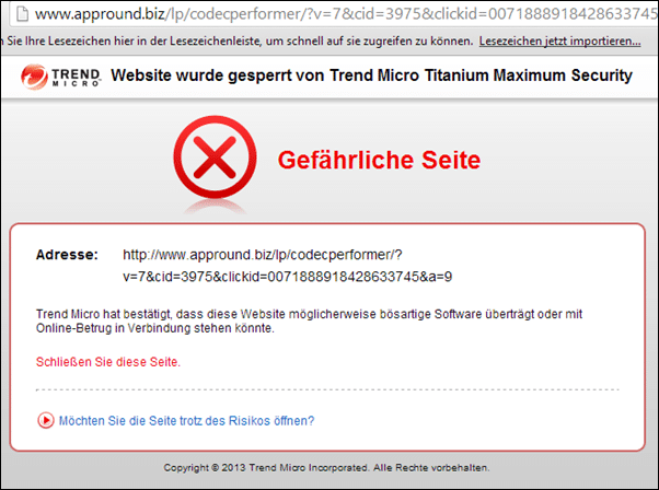 Trend Micro Warnung