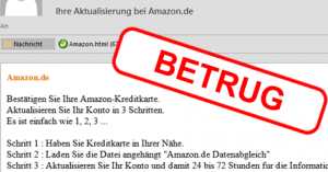 Ihre Aktualisierung bei Amazon.de (Phishing-Mail Information)