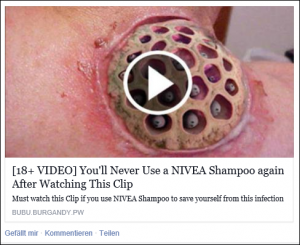 Analyse zu dem Video: “Sorgfältig werden nicht zur Verwendung dieses schampoo wie sie es getan hat!” (Abofalle)
