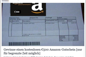 Internetbetrüger locken User in eine “Amazon” oder „H&M“ Gutschein- Falle!