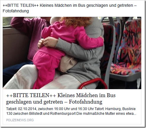 Kleines Mädchen im Bus geschlagen und getreten - Fotofahndung