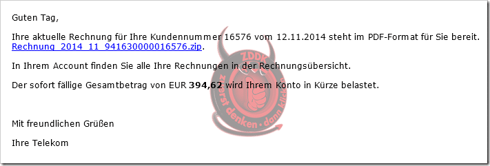 Telekom: Fakerechnung