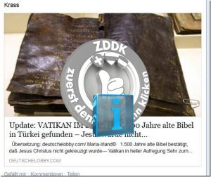Analyse zu “VATIKAN IM SCHOCK: 1500 Jahre alte Bibel in Türkei gefunden”