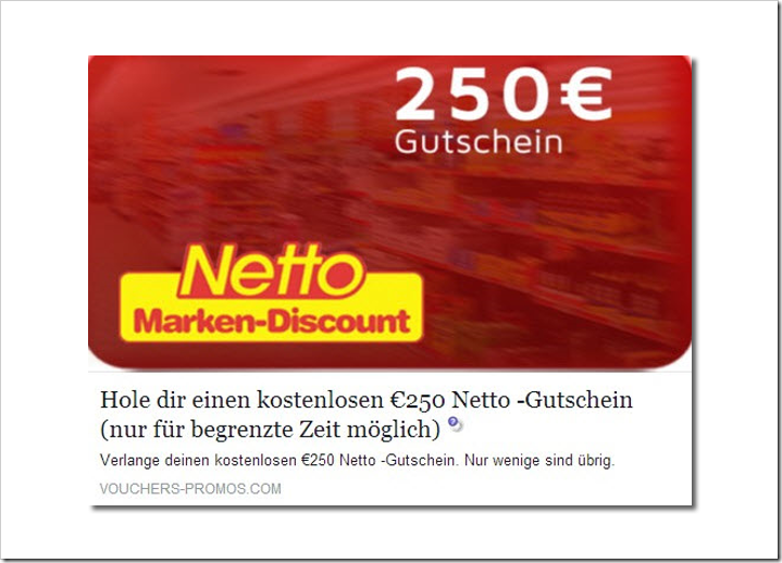 Netto Marken-Discount 250€ Gutschein – Vorsicht Abofalle!