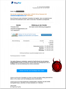Phishing-Versuch: PayPal-Verdächtige Zahlung über 1.299,00 EURO an Pixmania SAS aufgefallen!