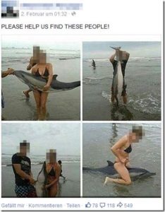 Die zwei Teenager mit einem Delfin