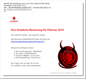 [Viruswarnung] gefälschte Vodafone.Rechnung mit: “Ihre Rechnung vom 23.02.2015 steht als PDF bereit.”