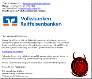 Phishing: Ihr Neue Volksbank Sicherheit Nachricht