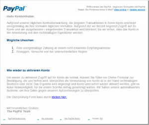 [Phishing-Warnung] PayPal: Konto Ausgabe : PP-524-586-354