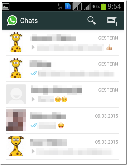 Giraffen-Profilbilder bei WhatsApp?