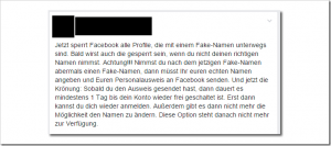 Jetzt sperrt Facebook alle Profile, die mit einem Fake-Namen unterwegs sind…