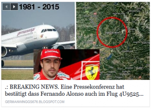 Fernando Alonso auch im Flug 4U9525?