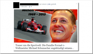 Geschmacklos: Michael Schumacher stirbt abermals auf Facebook.