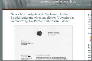 “Verheimlicht die Bundesregierung einen möglichen Übertritt des Germanwing-Co-Piloten Lubitz zum Islam?”