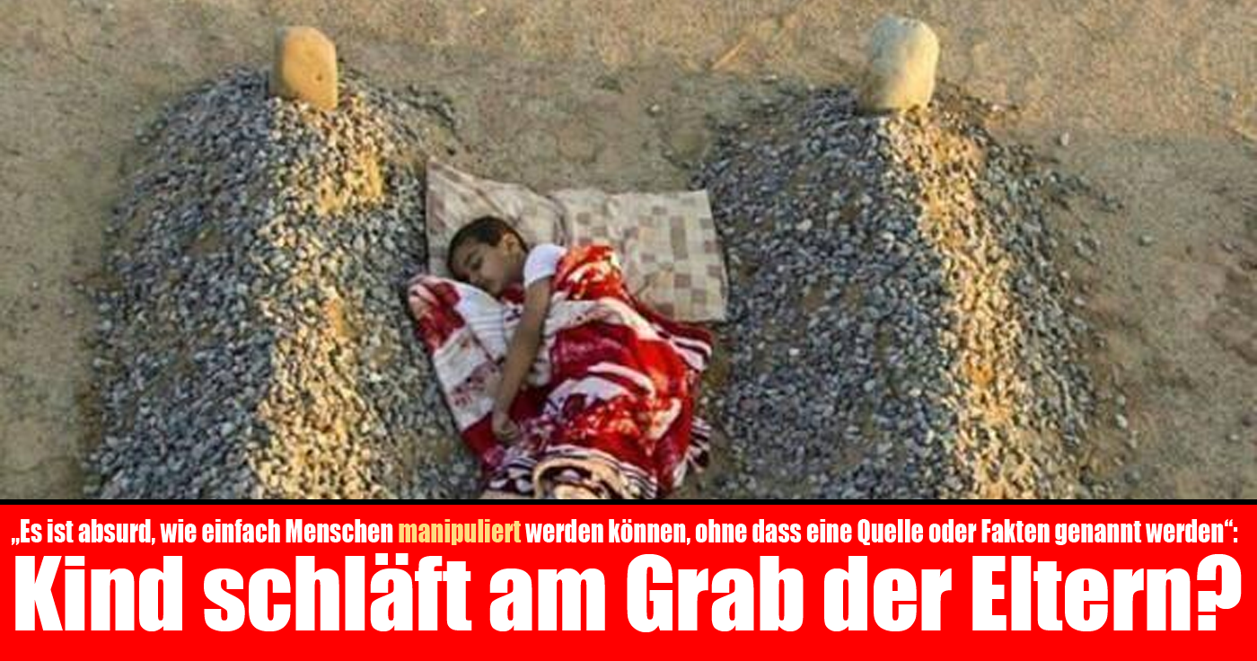 Das syrische Flüchlingskind schläft am Grab der Eltern