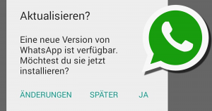 Neue WhatsApp-Aktualisierung per Infofenster?