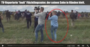 TV-Reporterin “foult” Flüchtlingsvater, der seinen Sohn in Händen hielt.