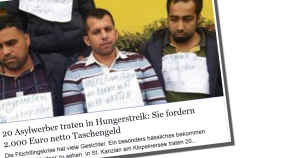 Traten 20 Asylwerber in den Hungerstreik und haben sie 2.000 EUR Taschengeld gefordert?
