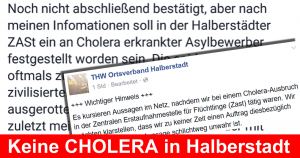Keine Cholera in zentraler Anlaufstelle in Halberstadt.