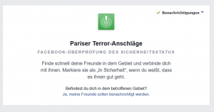 Pariser Terror-Anschläge! Überprüfung des Sicherheitsstatus auf Facebook