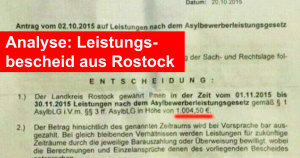 Auf Facebook geteilt: Leistungsbescheid des Landkreises Rostock