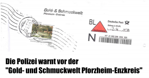Warnung vor “Gold- und Schmuckwelt Pforzheim-Enzkreis”