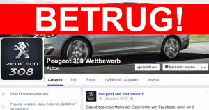 Facebook: der Peugeot 308 Wettbewerb