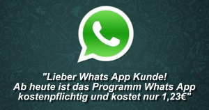 Wird WhatsApp kostenpflichtig und kostet die Nutzung dann 1,23 EUR?