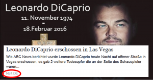 Ist Leonardo DiCaprio bereits am 18.2.2016 verstorben?