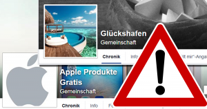 Facebook: Die Seiten “Glückshafen” und “Apple Produkte Gratis”