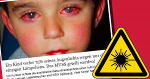 Verlor ein Kind 75% seines Augenlichtes wegen eines Lämpchens?